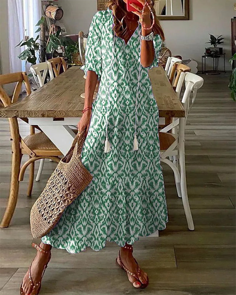 Michaela - Vestido Boho con Diseño de Cobertura para el Abdomen