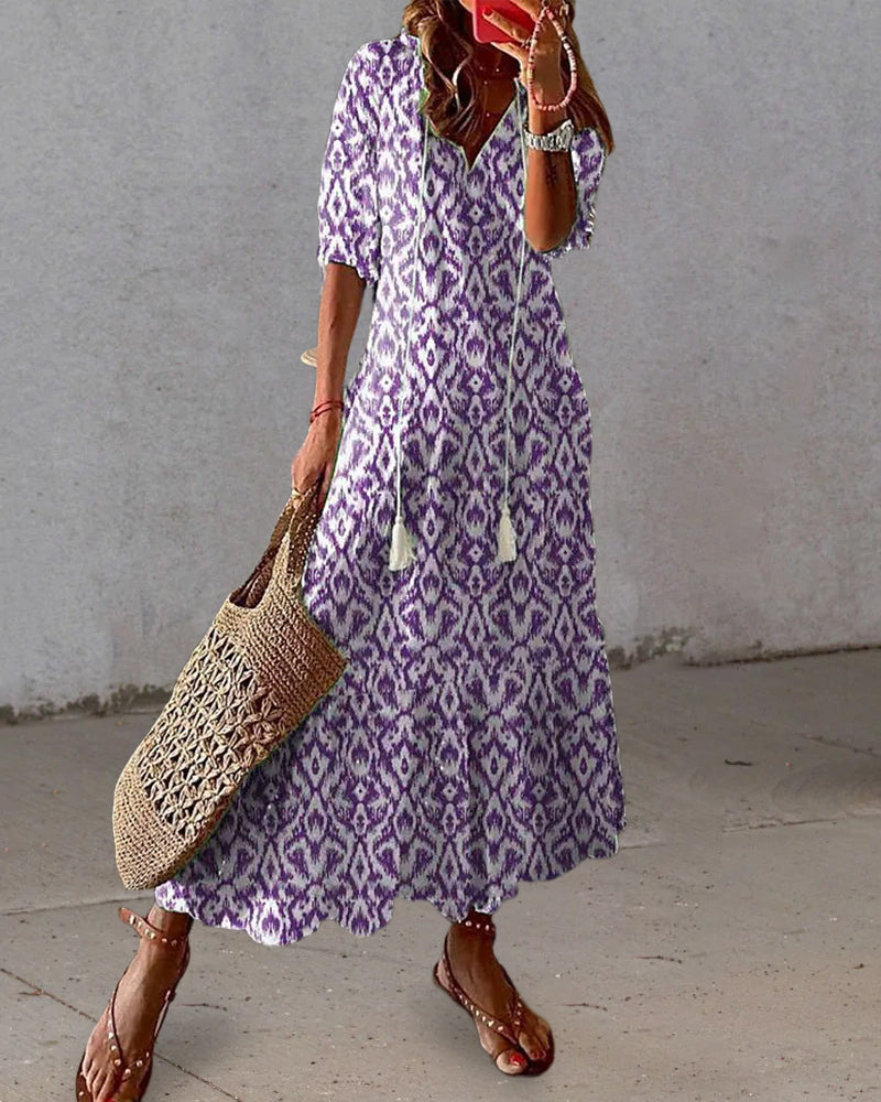 Michaela - Vestido Boho con Diseño de Cobertura para el Abdomen