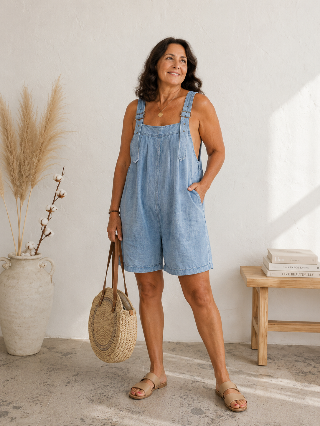Valentina Mono Azul Corto Estilo Vintage
