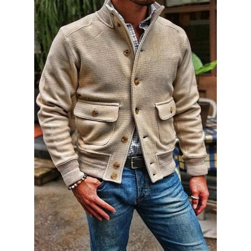 Diego | Chaqueta de Cuello Alto de Color Sólido