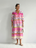 Calla | Vestido Midi de Rayas con Flujo Fácil
