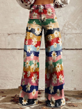 Léon - Elegante Pantalones de Flores