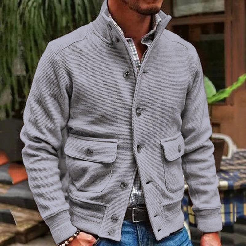 Diego | Chaqueta de Cuello Alto de Color Sólido
