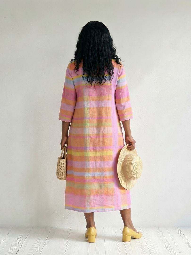 Tessa | Vestido Midi de Rayas con Caída Suave