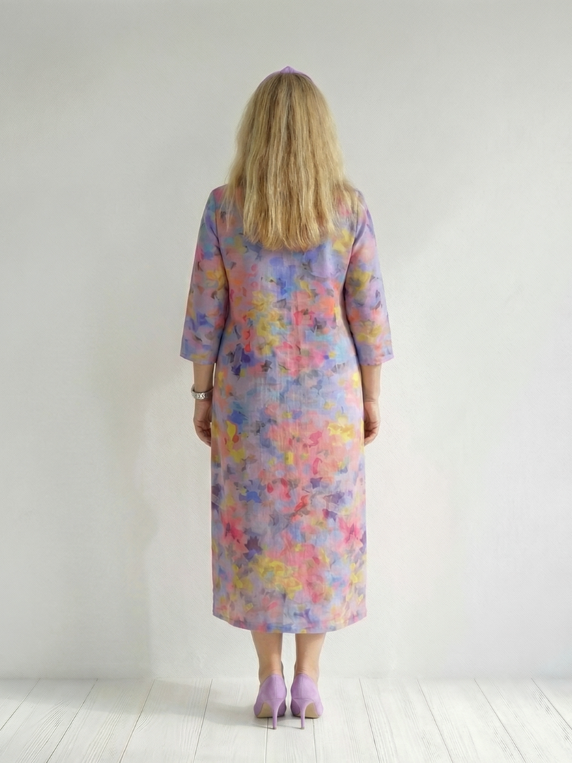 Isabella | Vestido Midi Floral Abstracto