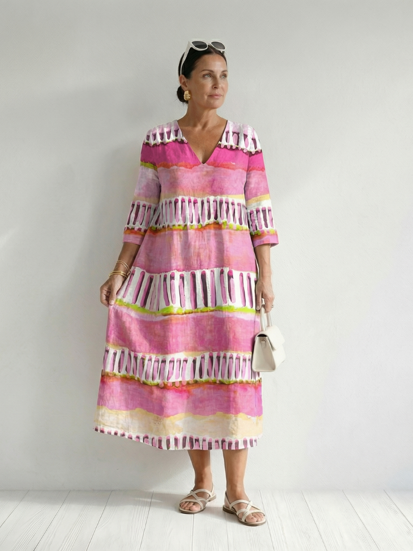 Calla | Vestido Midi de Rayas con Flujo Fácil