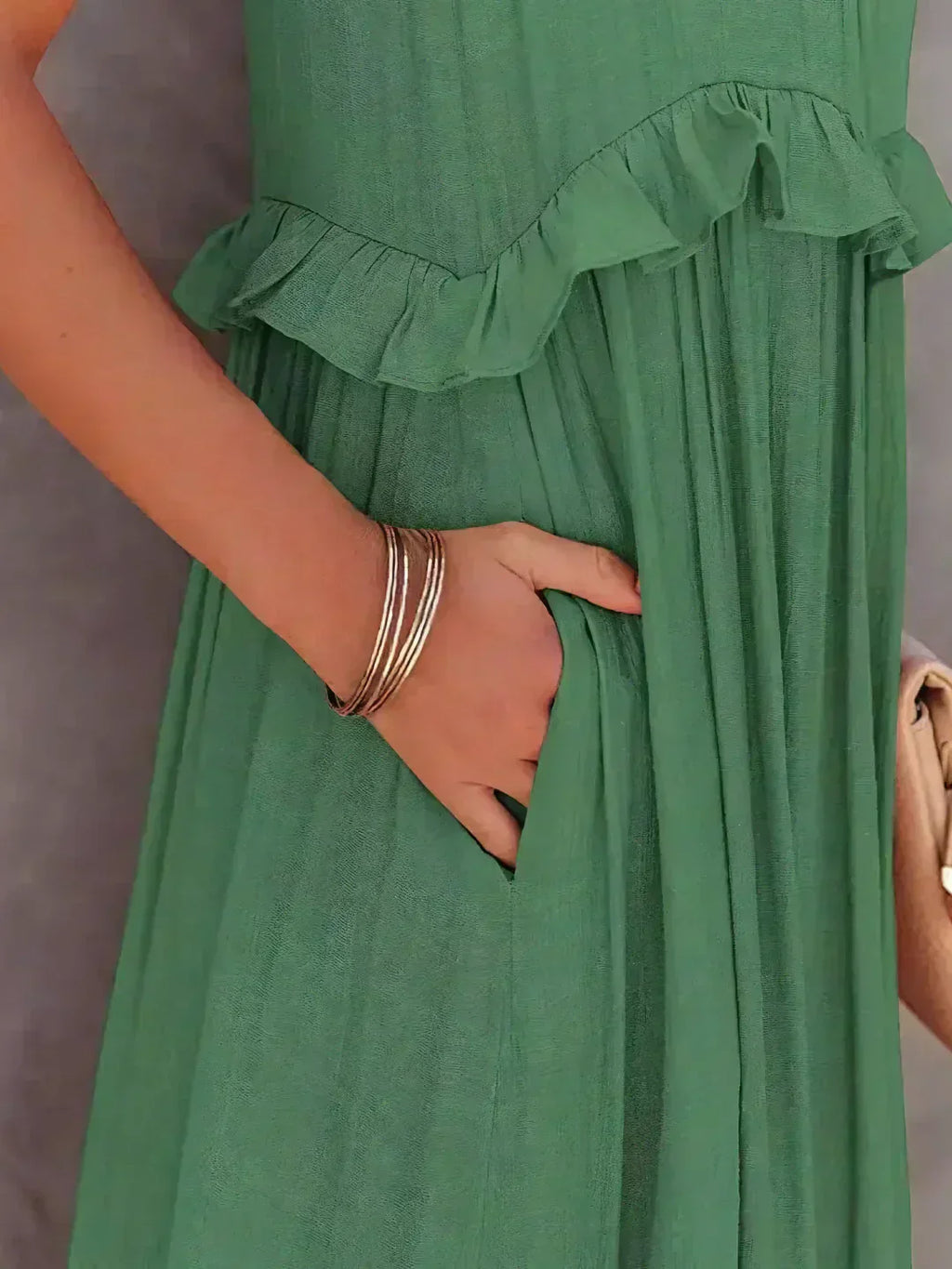 Robyn - Vestido Maxi con Volantes y Cuello Halter