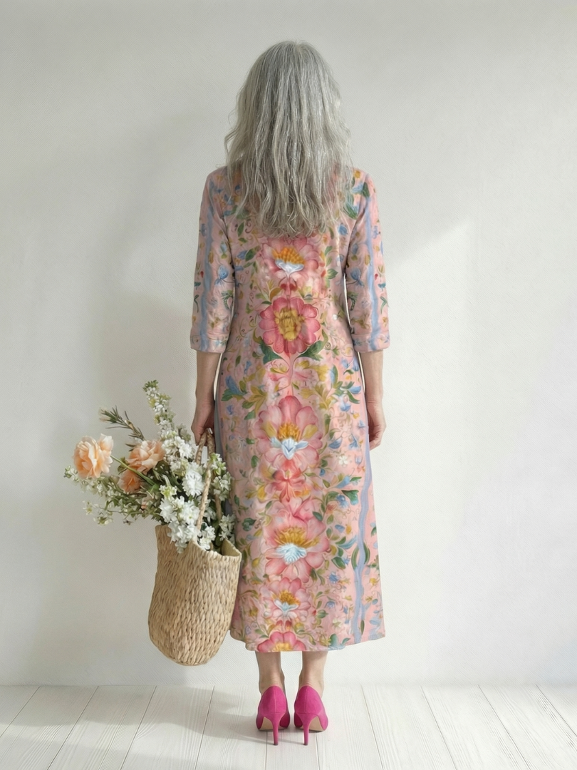 Jimena | Vestido Midi Floral de Forma Ligera