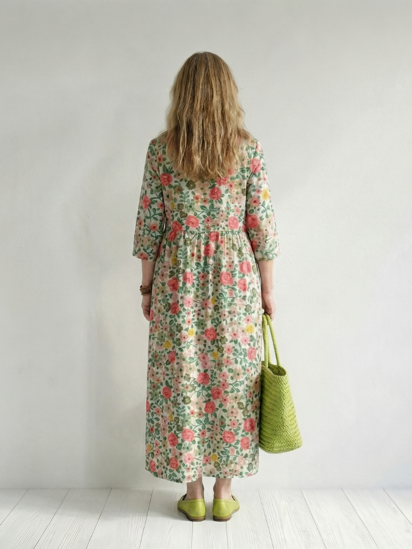Carlina | Vestido Midi de Flores Esparcidas