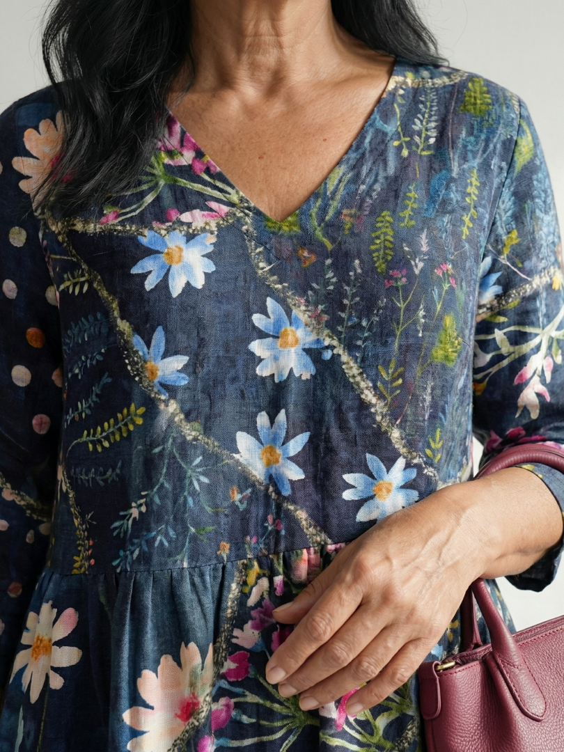 Zara | Vestido Midi Floral de Reunión Fácil
