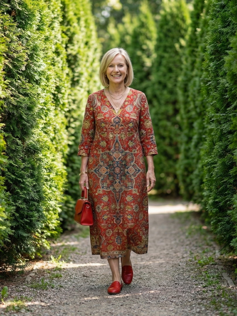 Carla | Vestido Midi Patchwork con Comodidad