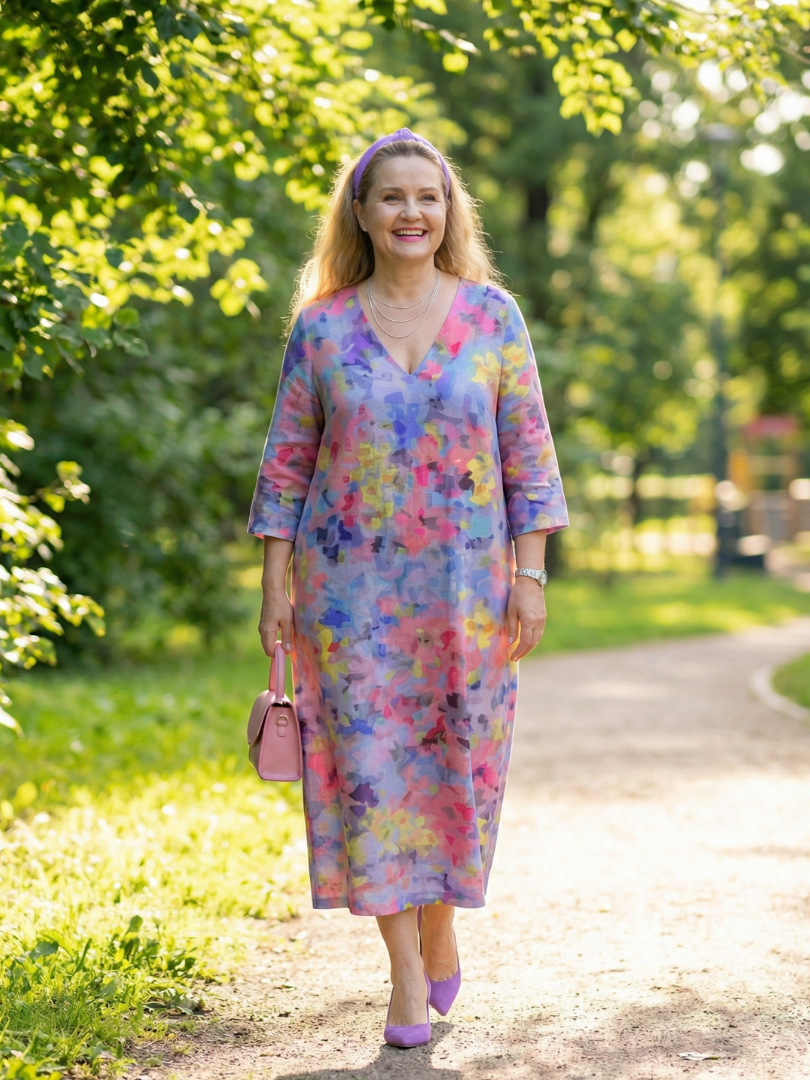 Isabella | Vestido Midi Floral Abstracto