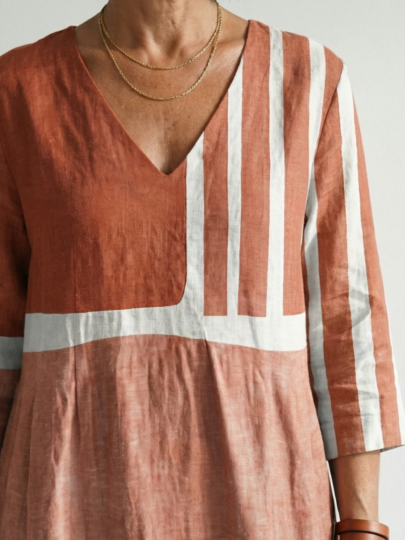 Romana | Vestido Midi de Rayas Mixtas