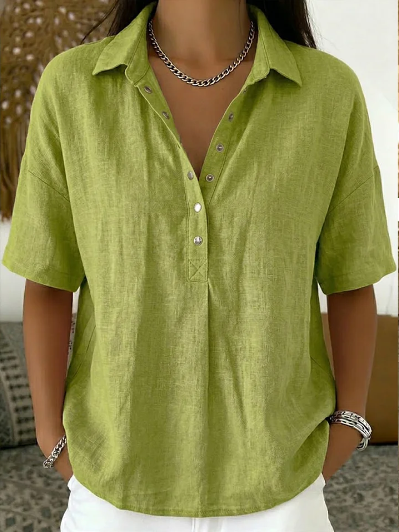 Tessa- Blusa con cuello y detalle de botones