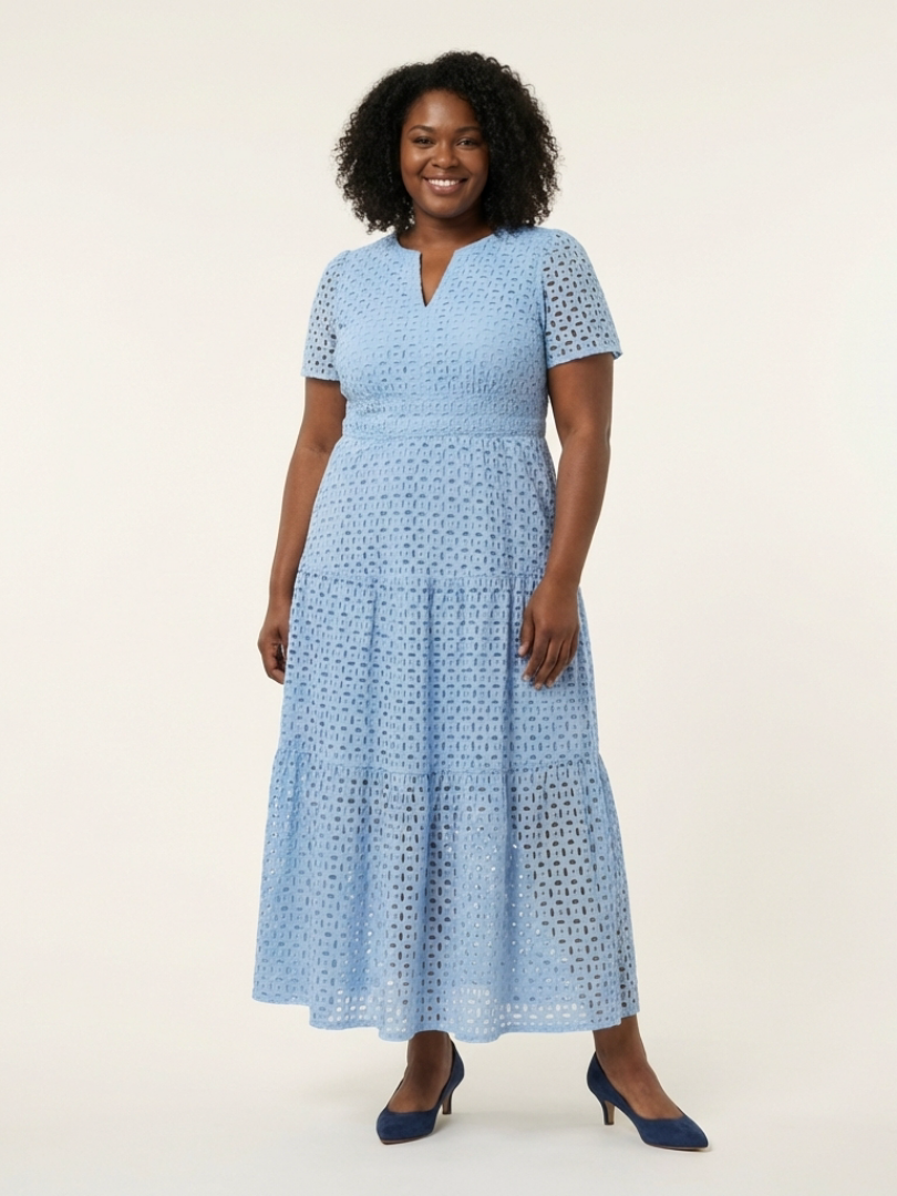 Brielle | Vestido midi de tirantes cortos con escote en V