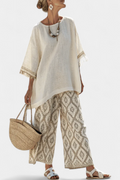 Ilaria – top sofisticado y pantalones casual
