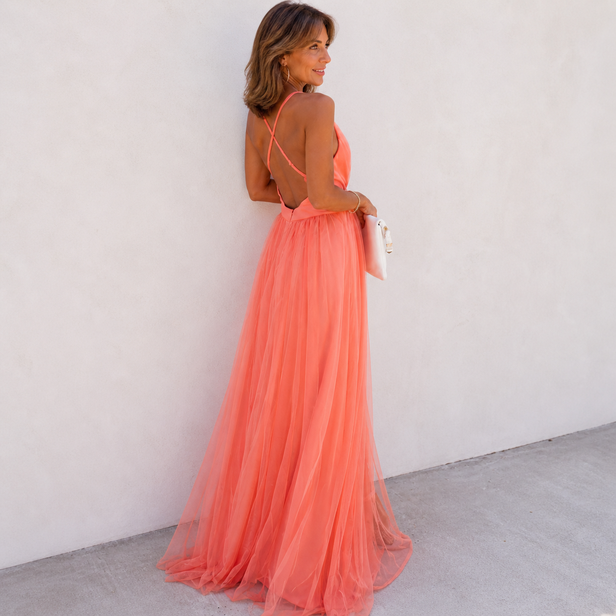 Diana | Vestido Maxi Luz Coral
