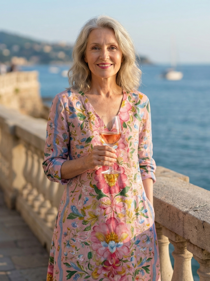 Jimena | Vestido Midi Floral de Forma Ligera