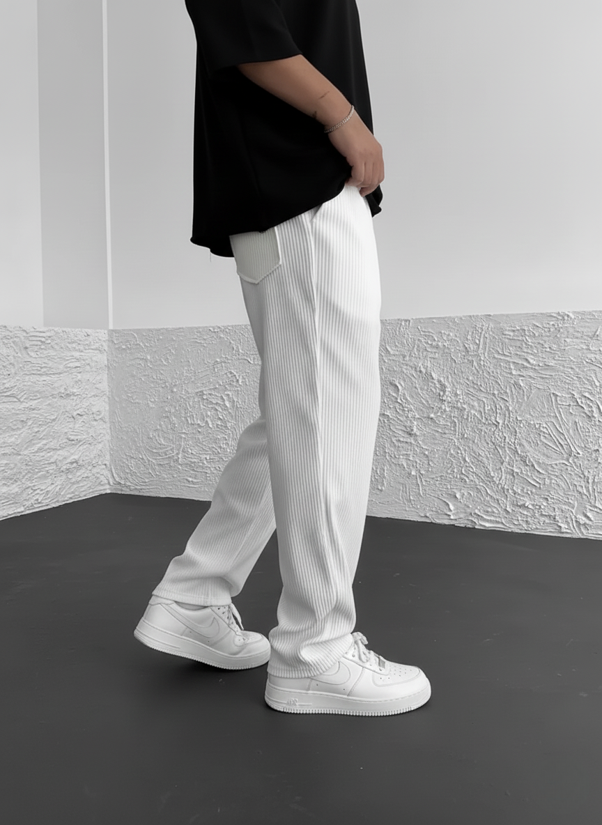 Javier | Pantalón acanalado relajado