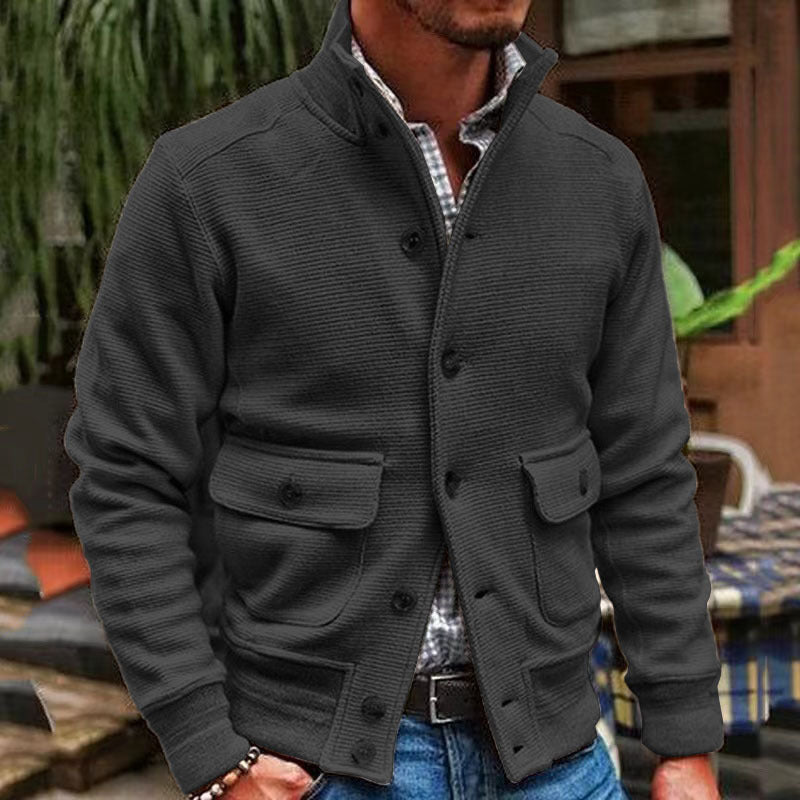 Diego | Chaqueta de Cuello Alto de Color Sólido