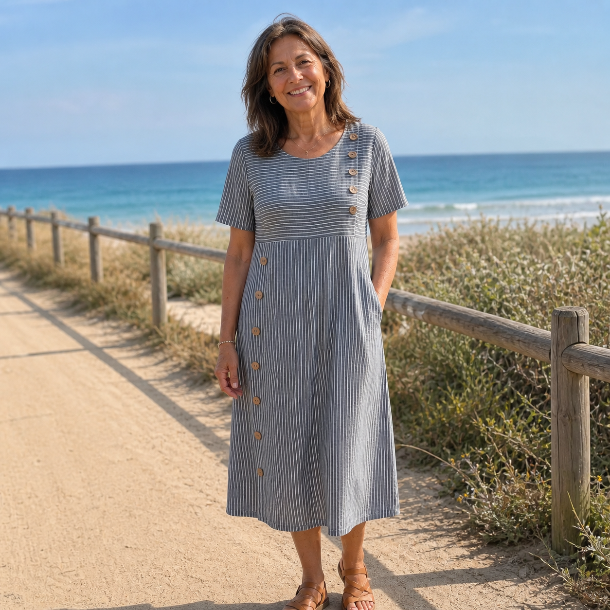 Sofia™ | Vestido de Verano Rayado