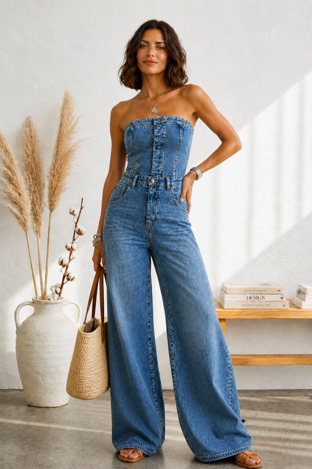 Selin Mono Azul Sculpt Strapless