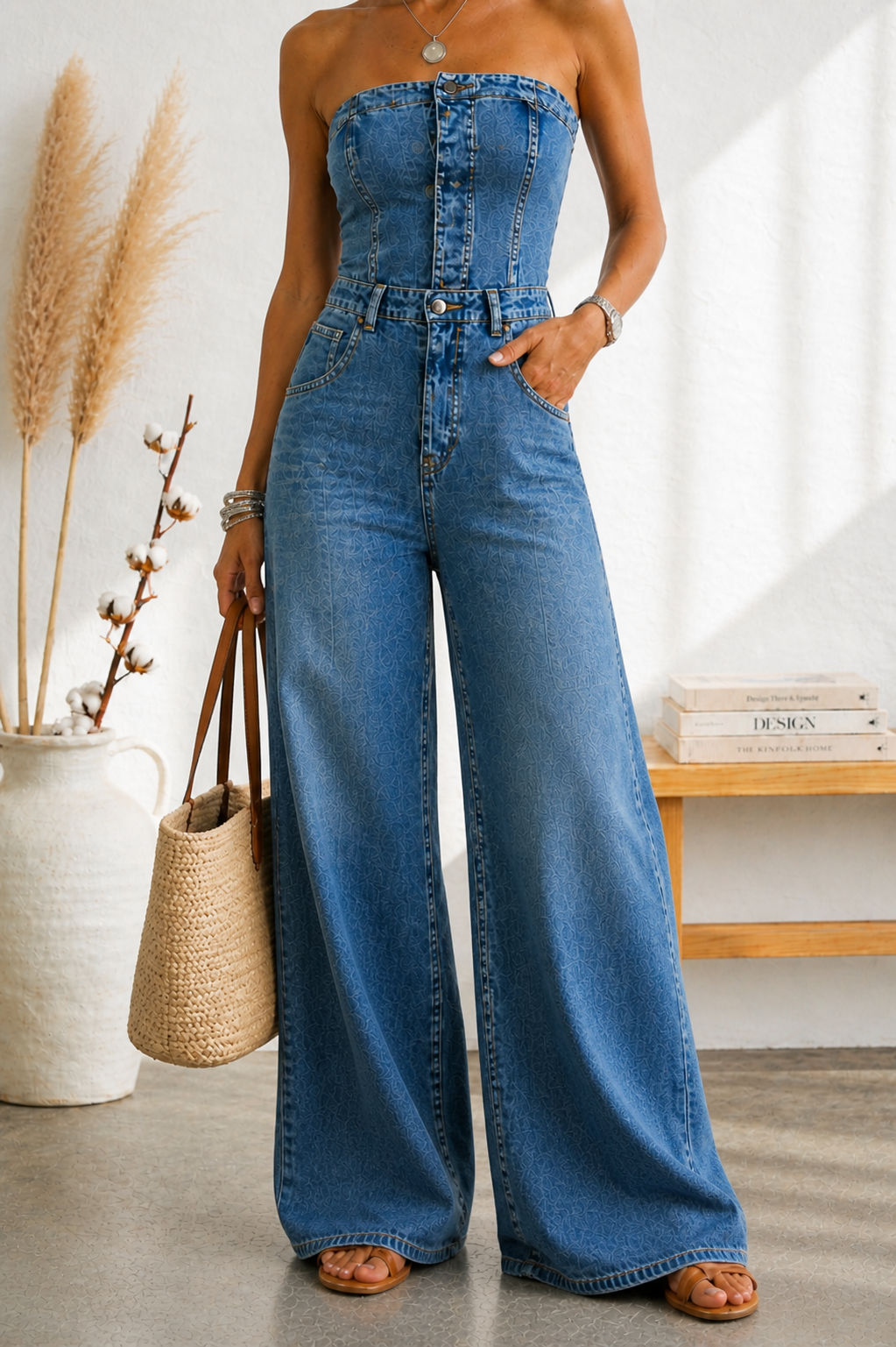 Selin Mono Azul Sculpt Strapless