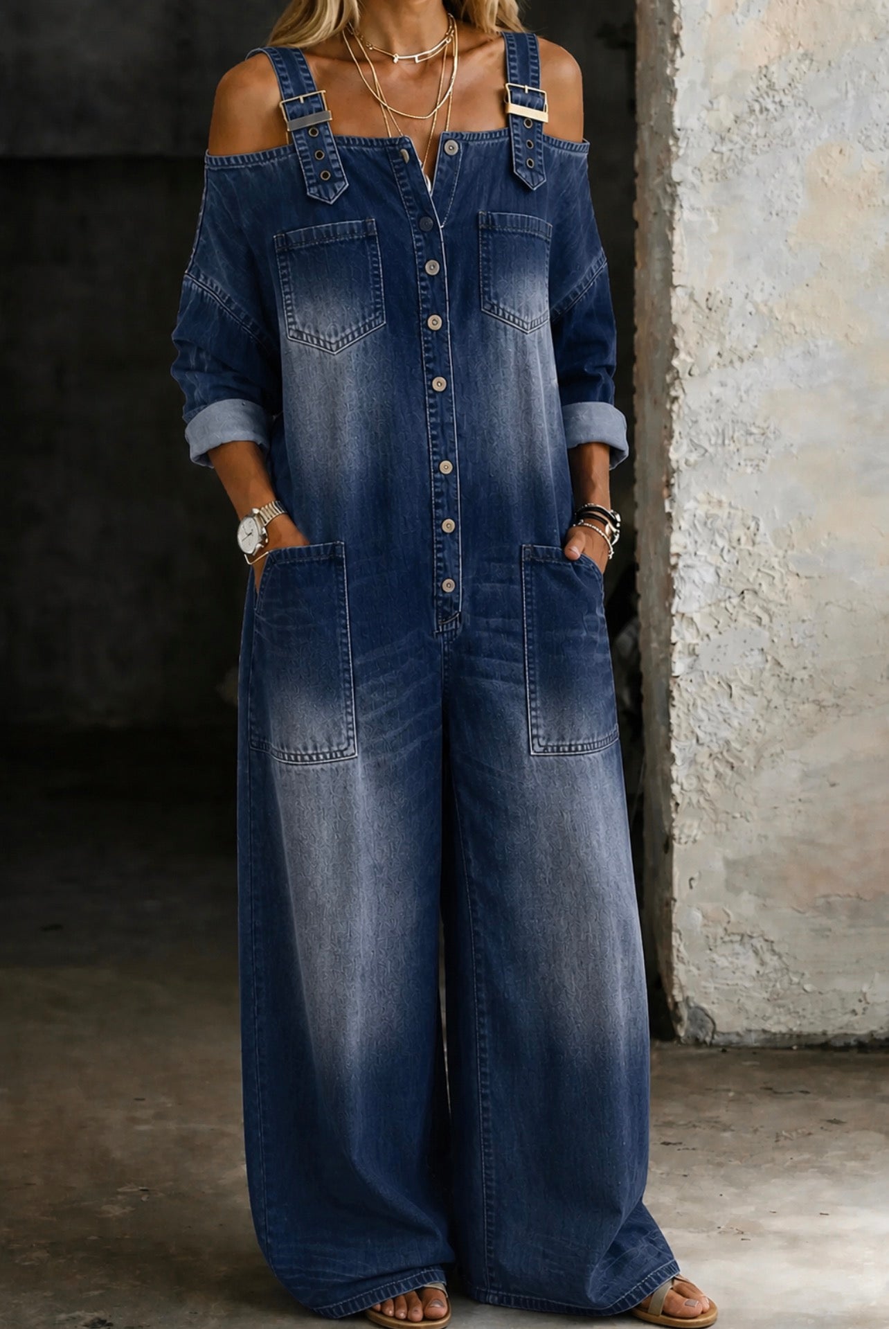 Mono casual chic en denim suave