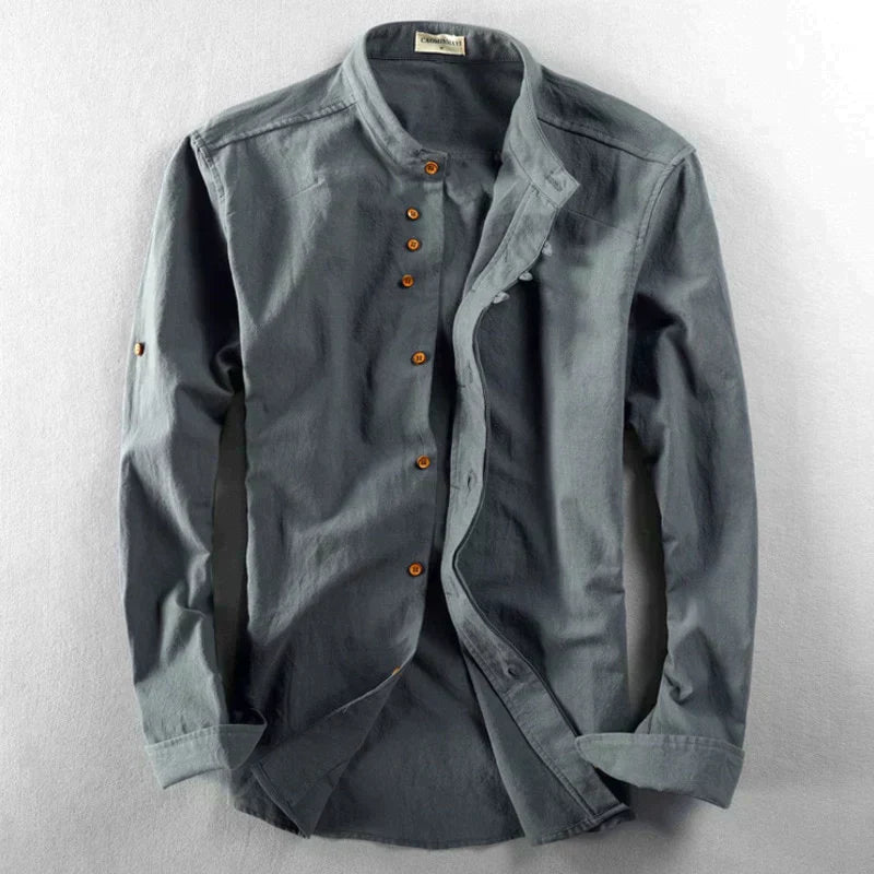 Halden Top | Camisa Ajustada con Cuello Alto
