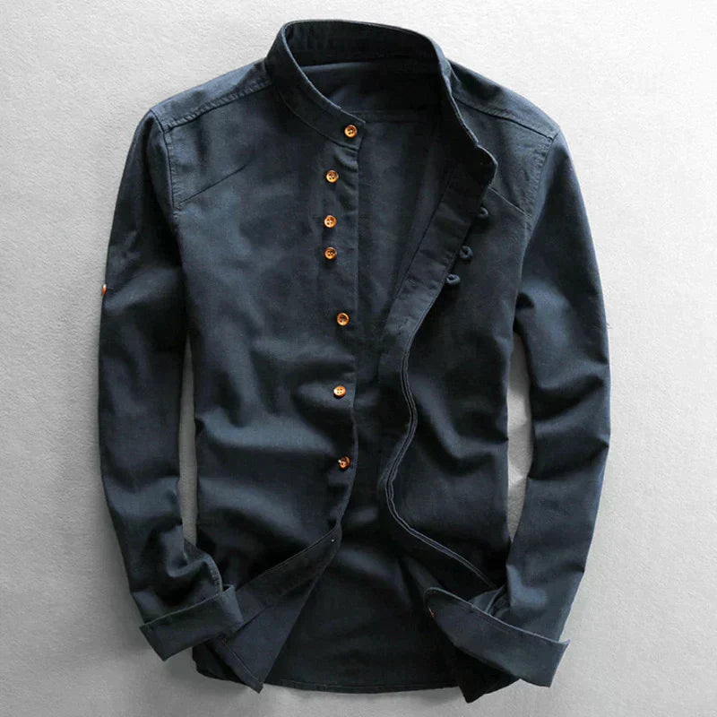 Halden Top | Camisa Ajustada con Cuello Alto