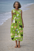 Isabella | Vestido midi con estampado de perro al óleo