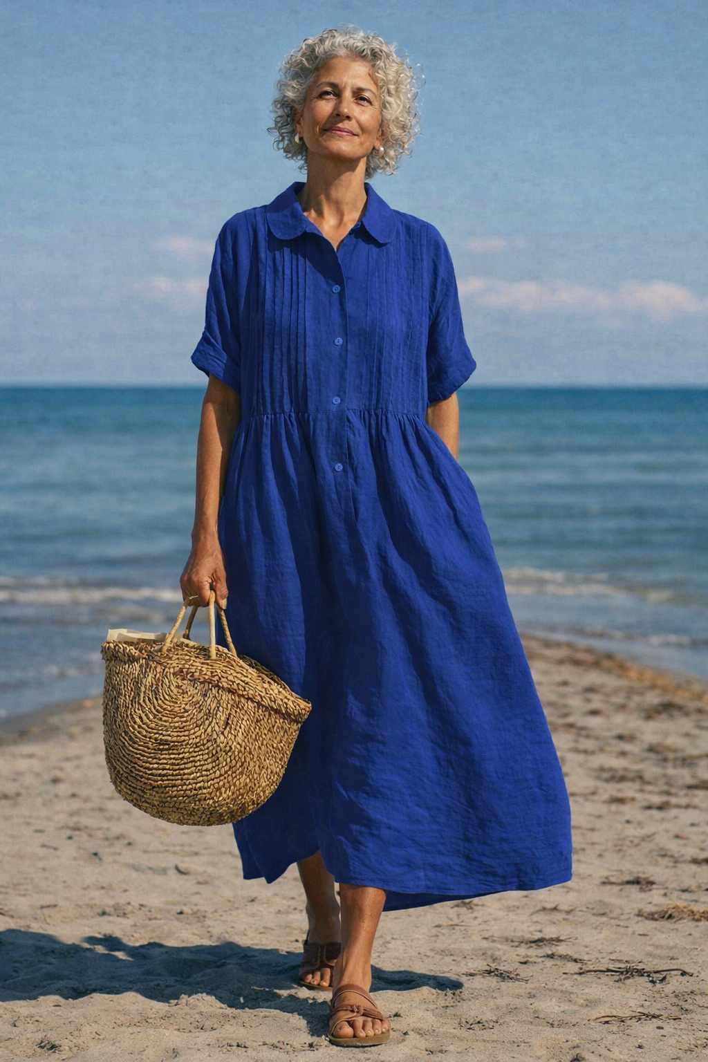 Alicia | Vestido camisero de algodón con botones