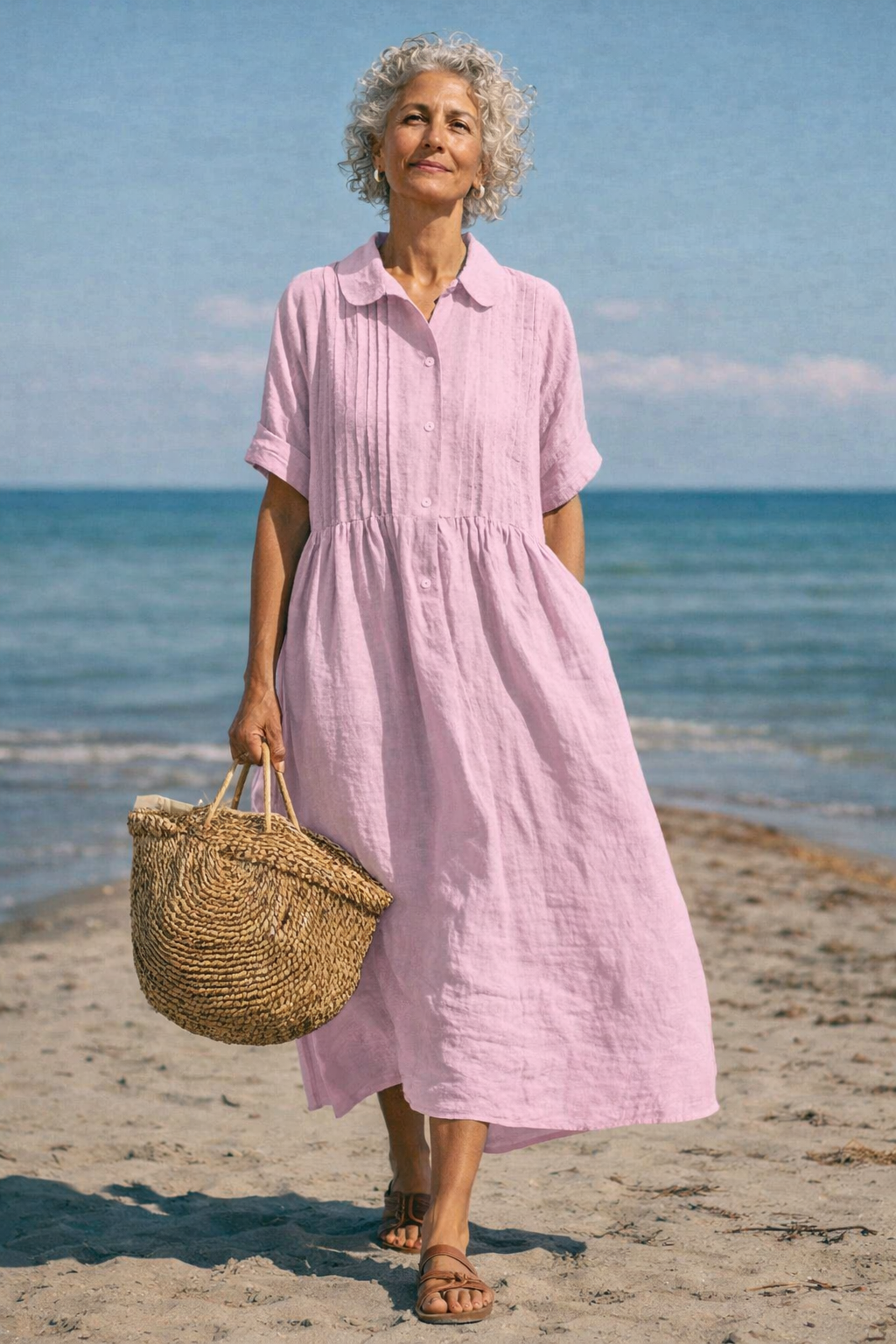 Alicia | Vestido camisero de algodón con botones