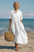 Alicia | Vestido camisero de algodón con botones
