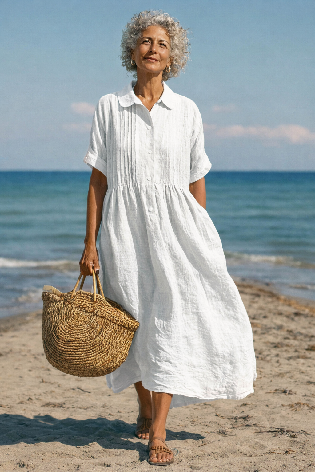 Alicia | Vestido camisero de algodón con botones