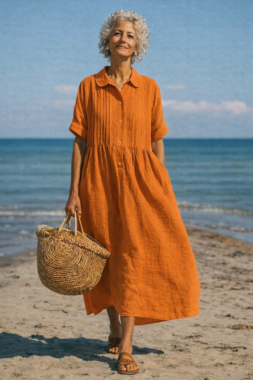 Alicia | Vestido camisero de algodón con botones