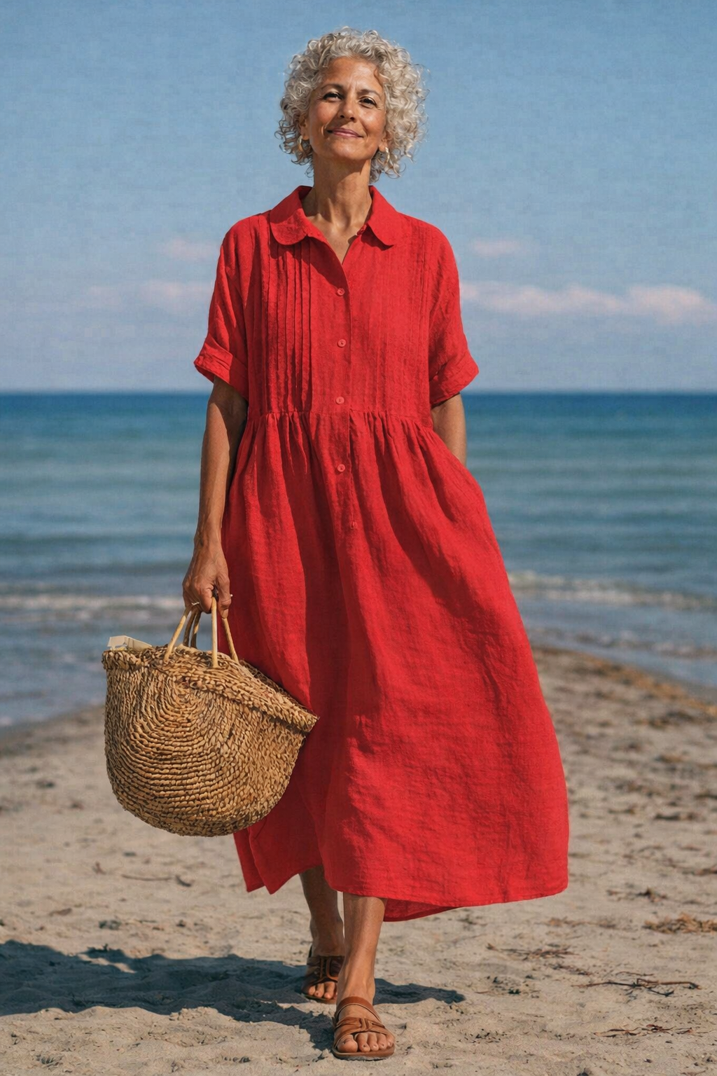 Alicia | Vestido camisero de algodón con botones