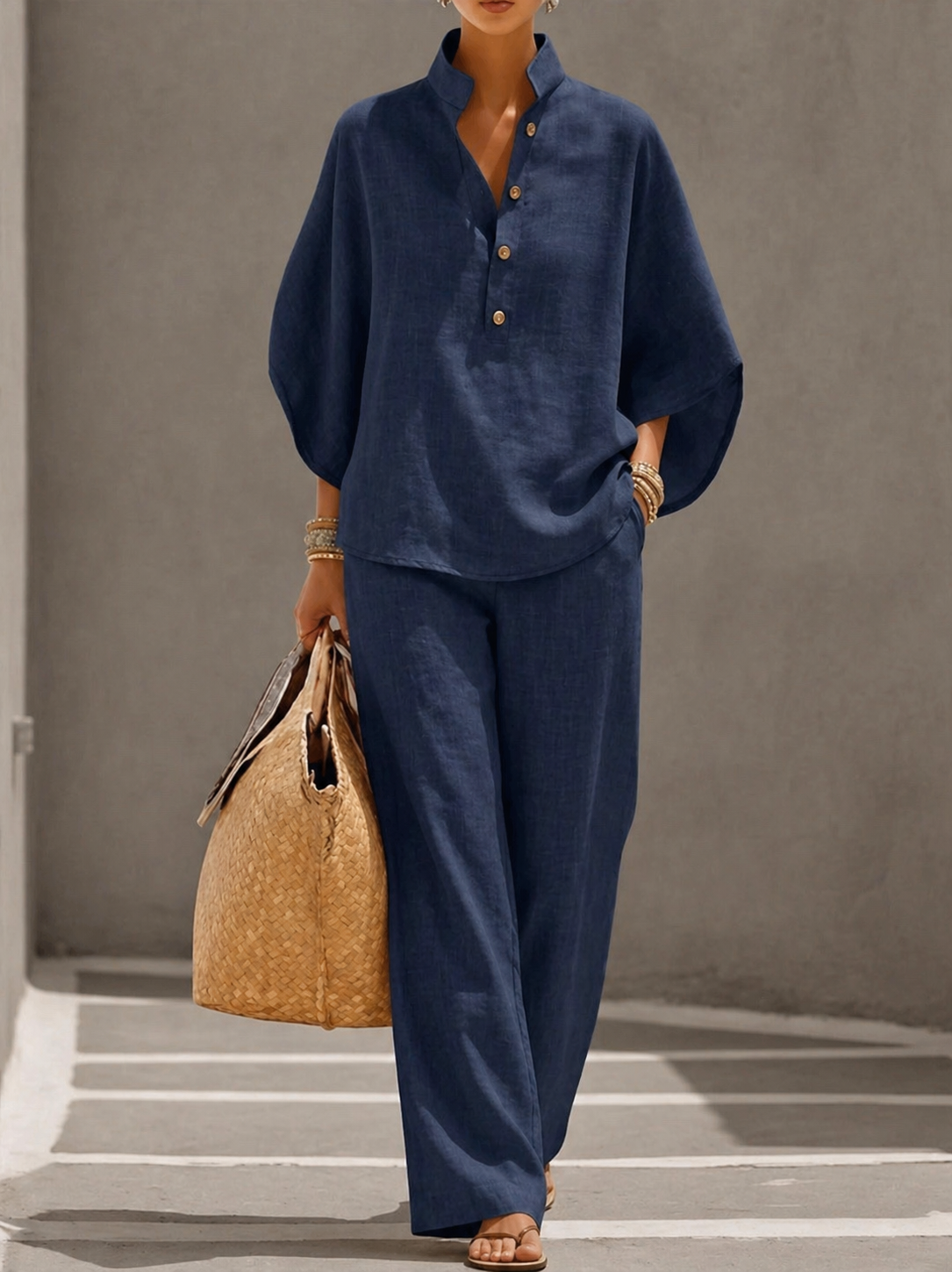 Maribel™ | Conjunto de lino amplio