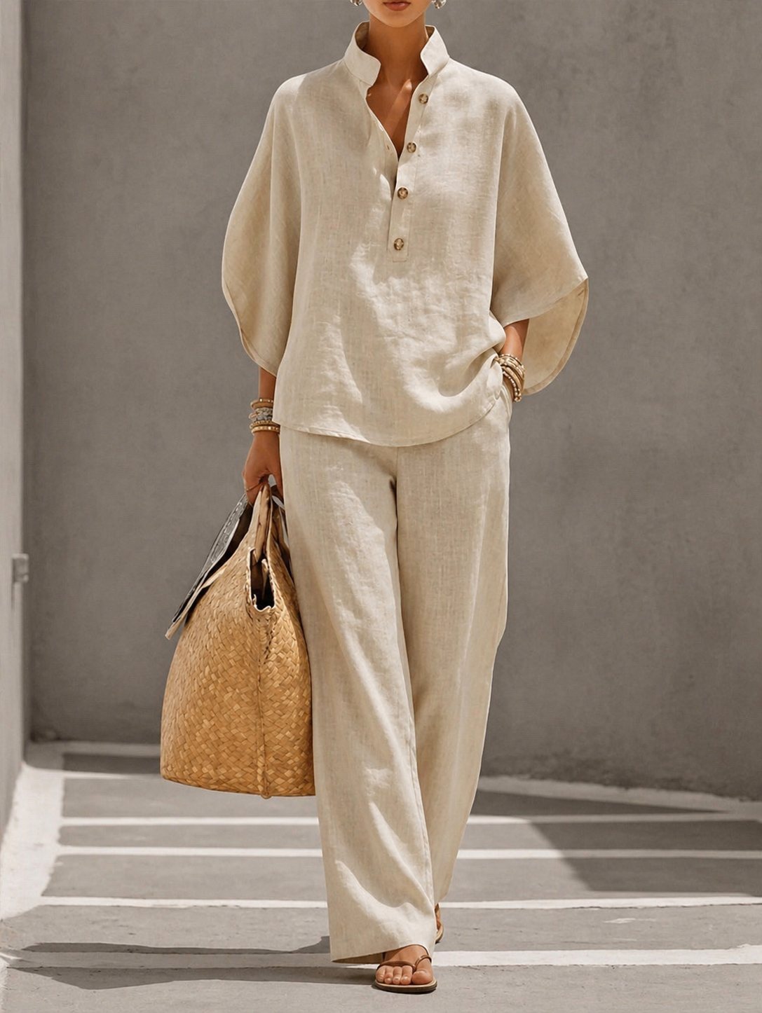 Maribel™ | Conjunto de lino amplio