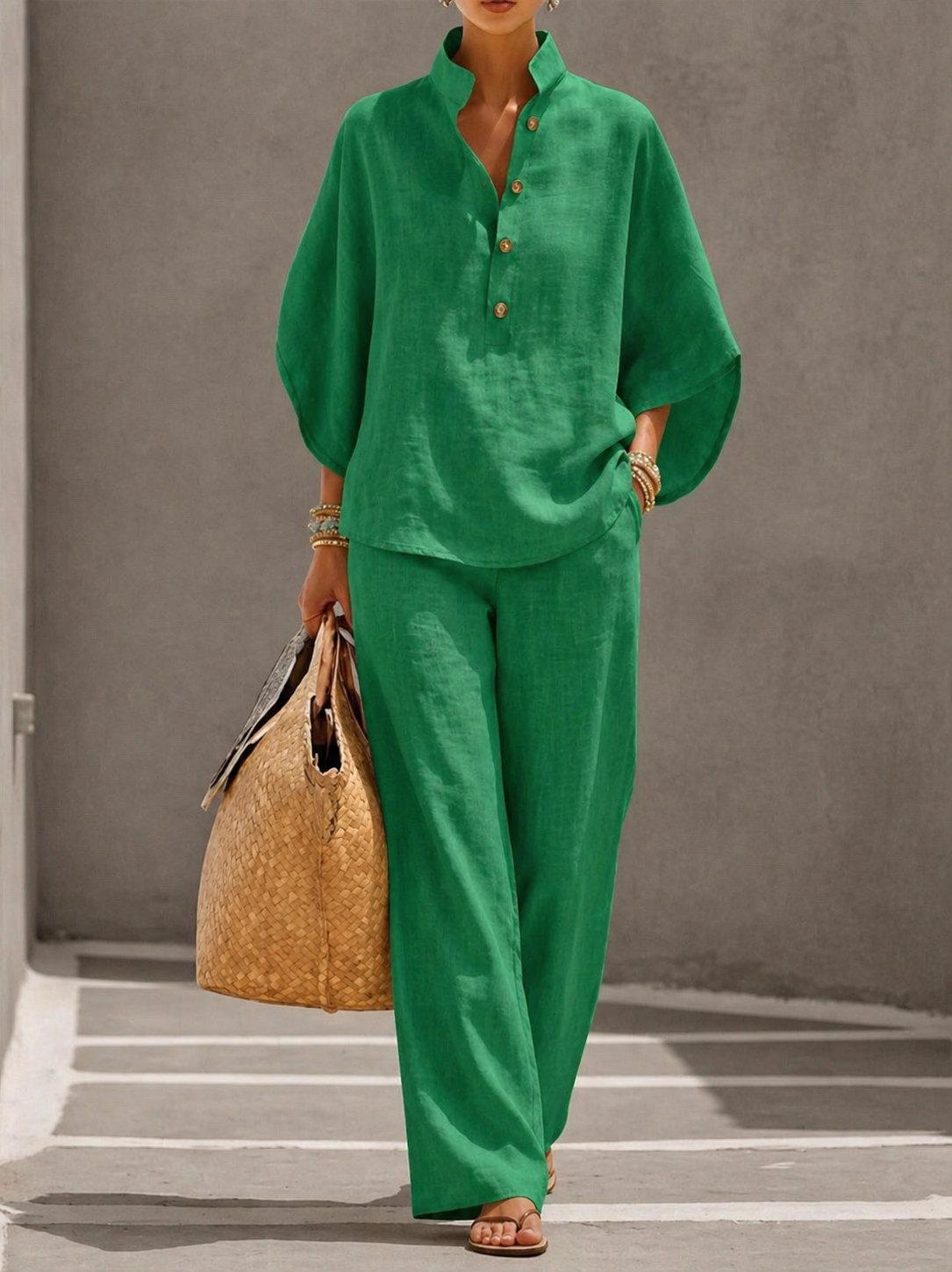 Maribel™ | Conjunto de lino amplio