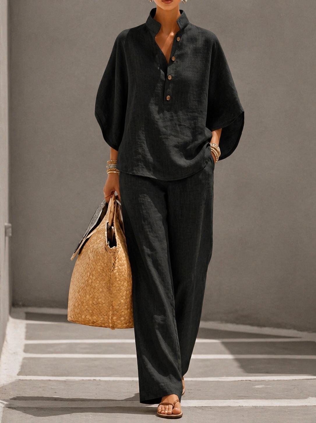 Maribel™ | Conjunto de lino amplio