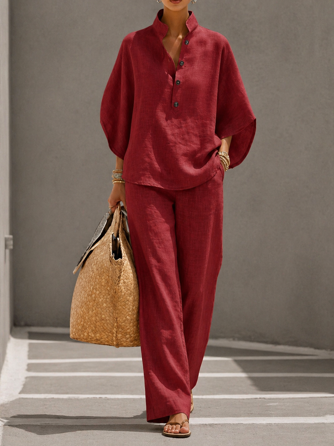 Maribel™ | Conjunto de lino amplio