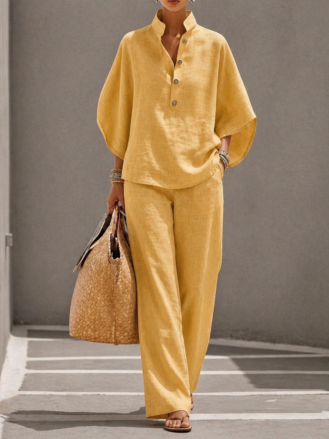 Maribel™ | Conjunto de lino amplio