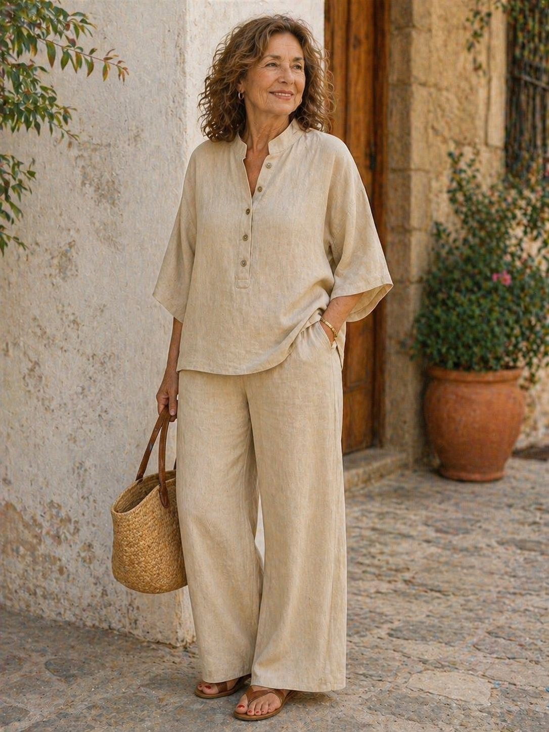 Maribel™ | Conjunto de lino amplio