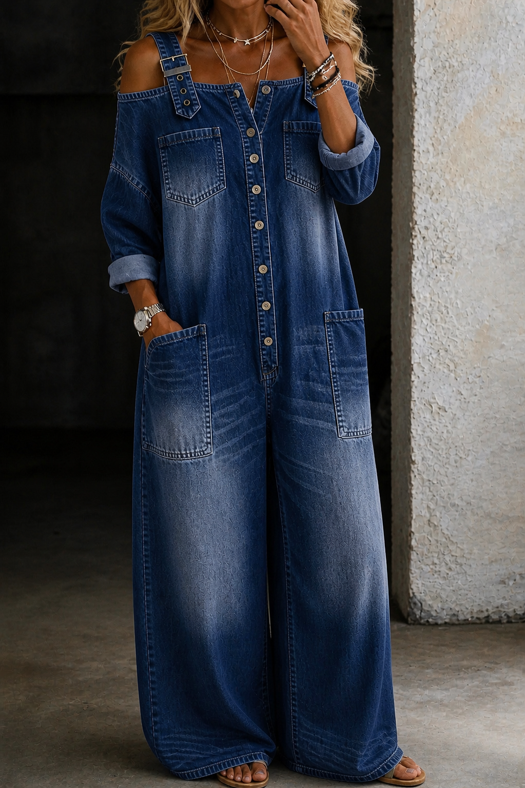 Mono casual chic en denim suave