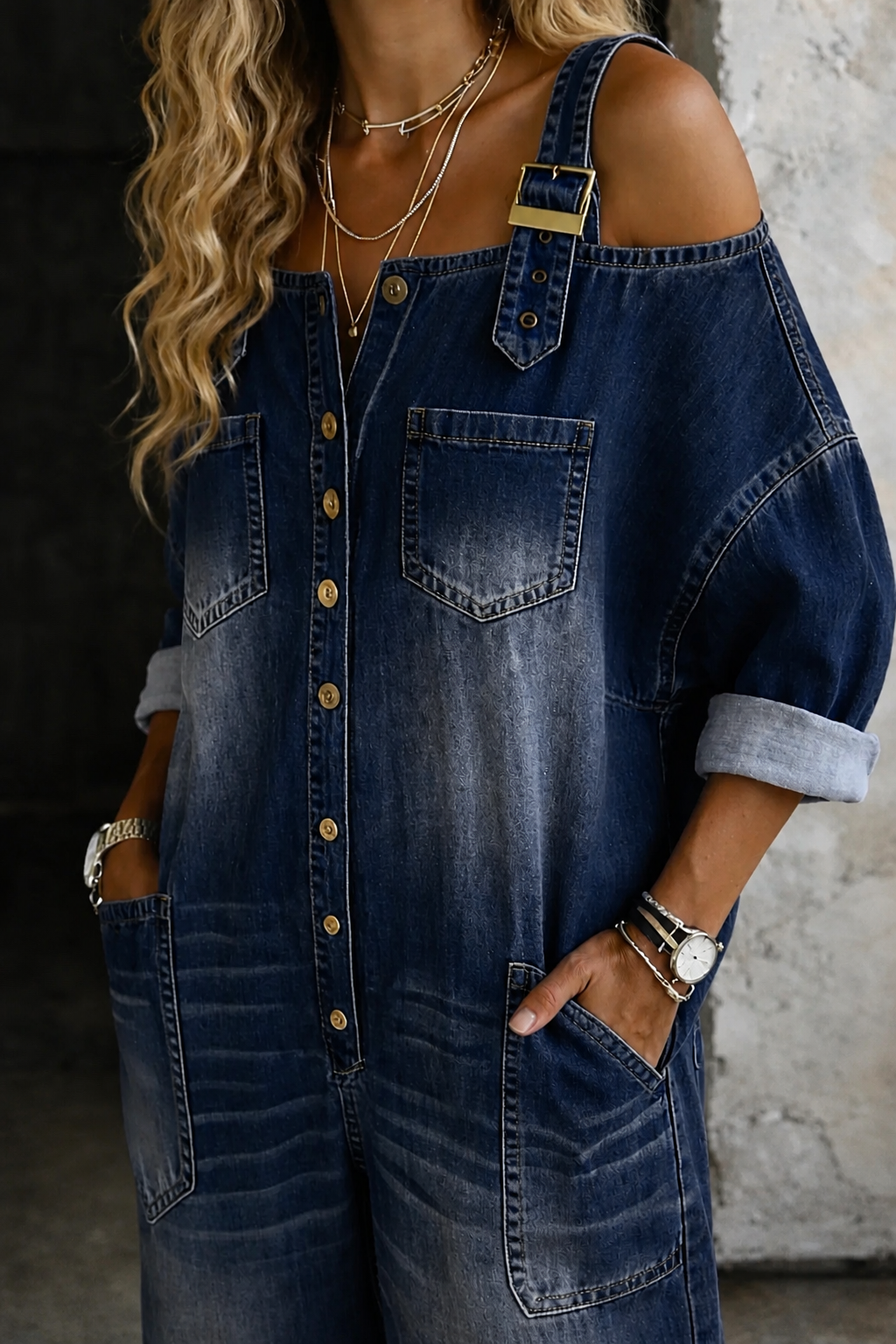 Mono casual chic en denim suave