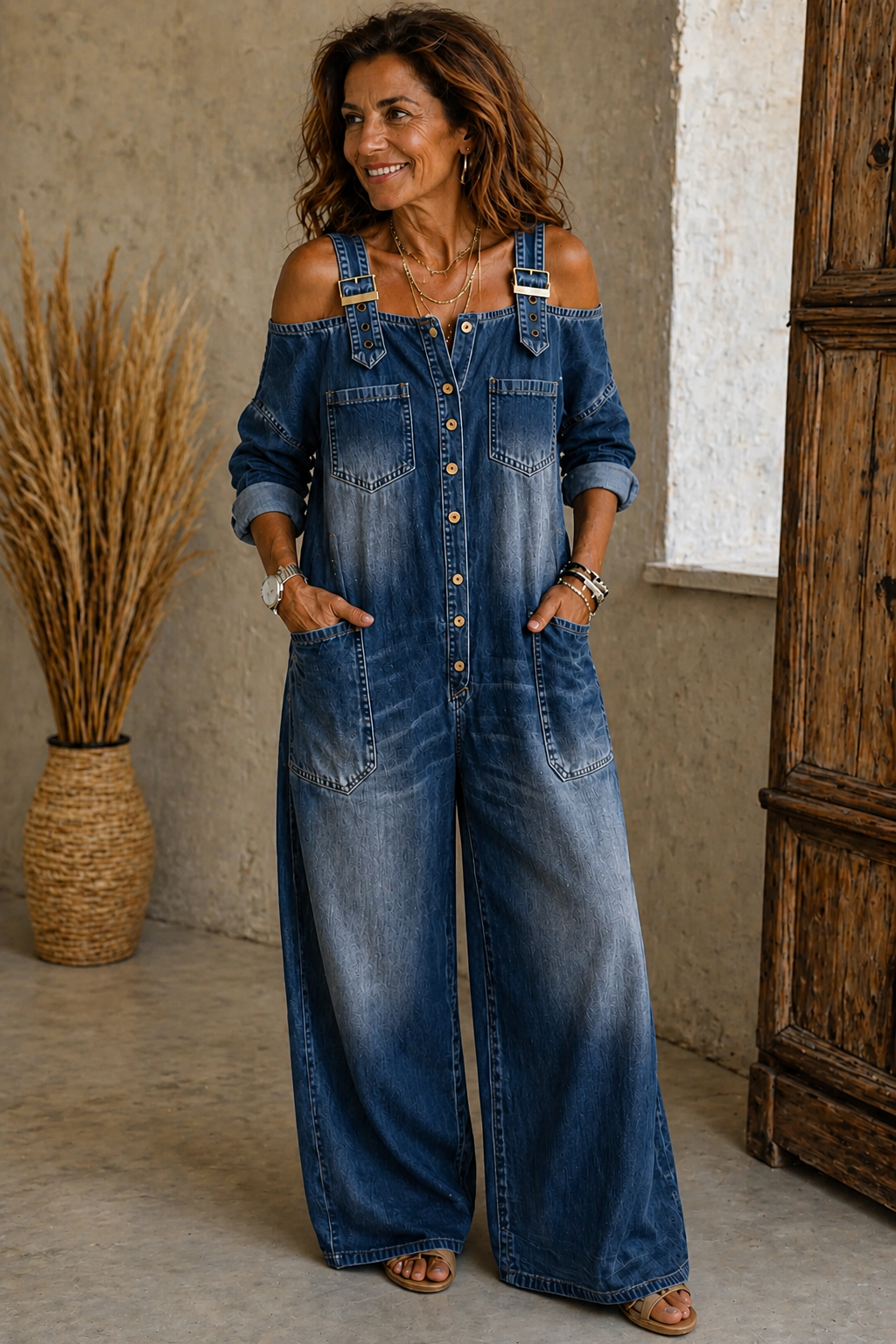 Mono casual chic en denim suave