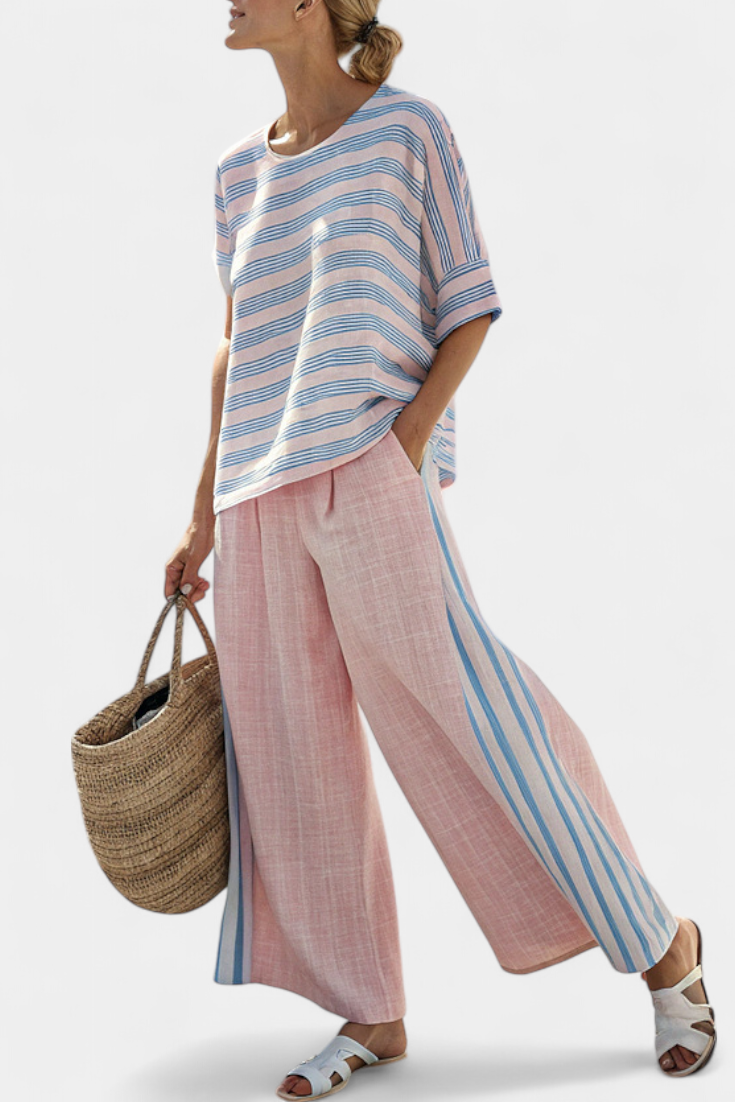 Flaminia - azul elegante y pantalones suaves