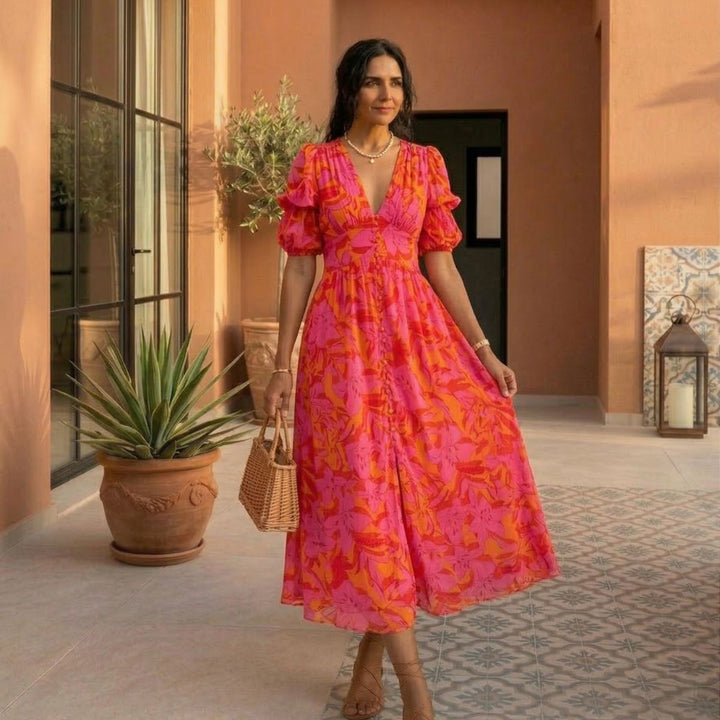 Vestido Maxi Carla | Tropical Radiance