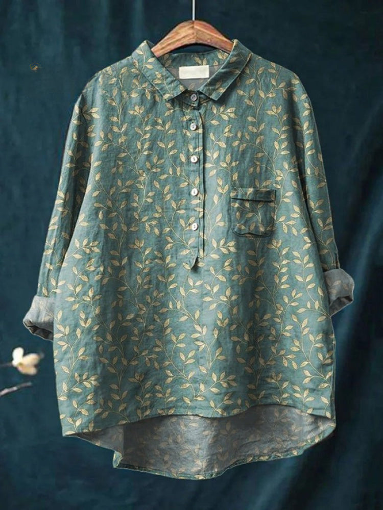 Adela™ | Camisa de lino con estampado elegante